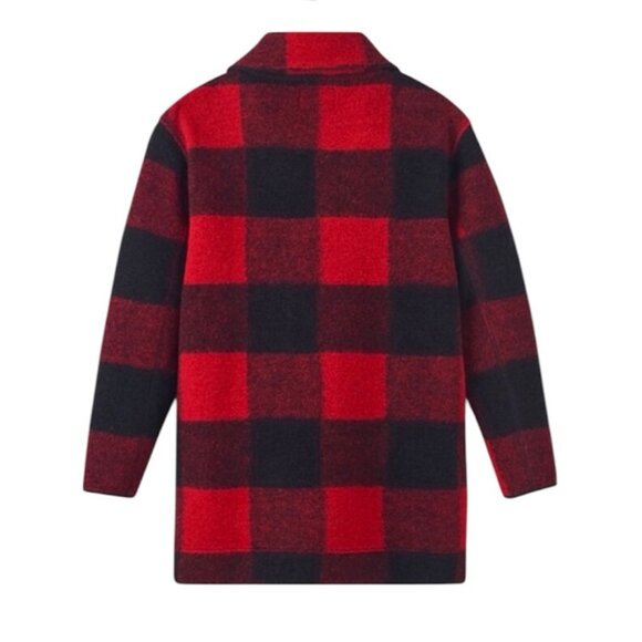 Roots Canada Seymour Wool Plaid Zip Jacket Pockets Red Coat Cozy Preppy Warm M - Picture 8 of 16